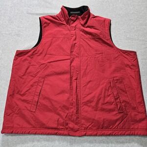 Lauren Ralph Lauren Vest Mens‎ Fleece Lined Full Zip Size 2X Red Snap